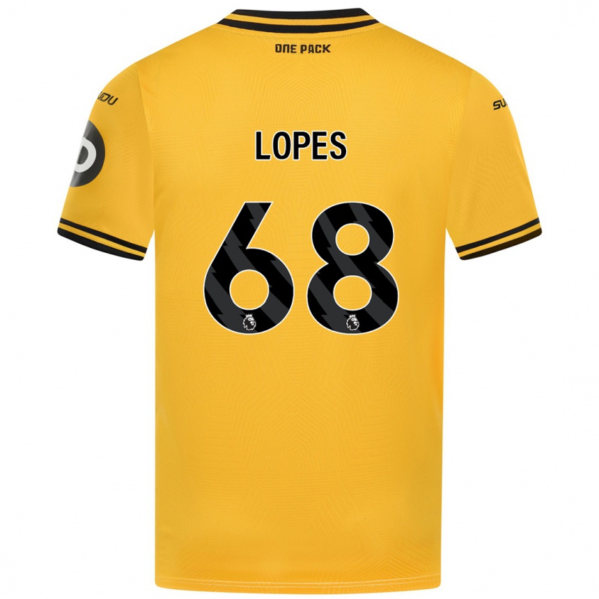 Kids Football Leo Lopes #68 Yellow Home Jersey 2024/25 T-Shirt Nz