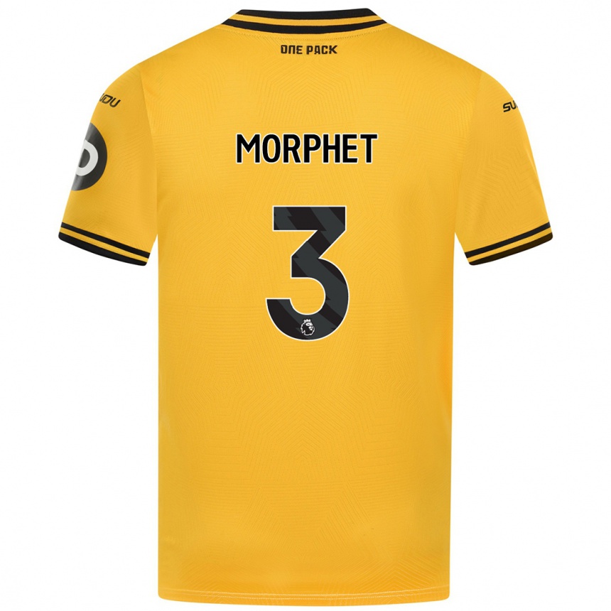 Kids Football Anna Morphet #3 Yellow Home Jersey 2024/25 T-Shirt Nz