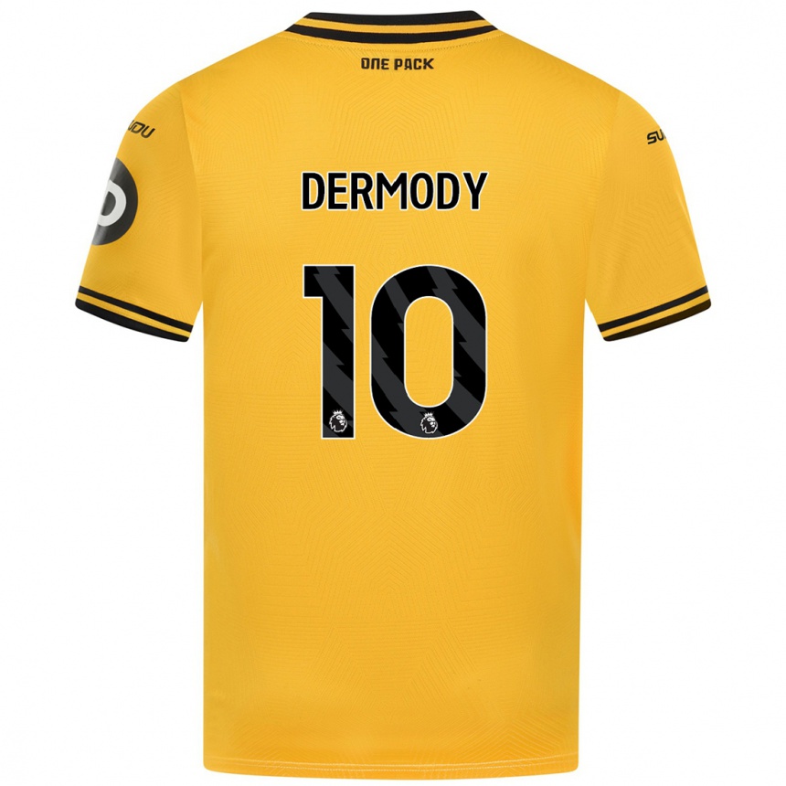 Kids Football Helen Dermody #10 Yellow Home Jersey 2024/25 T-Shirt Nz