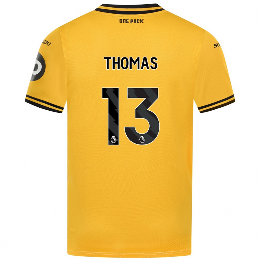 Kids Football Bec Thomas #13 Yellow Home Jersey 2024/25 T-Shirt Nz