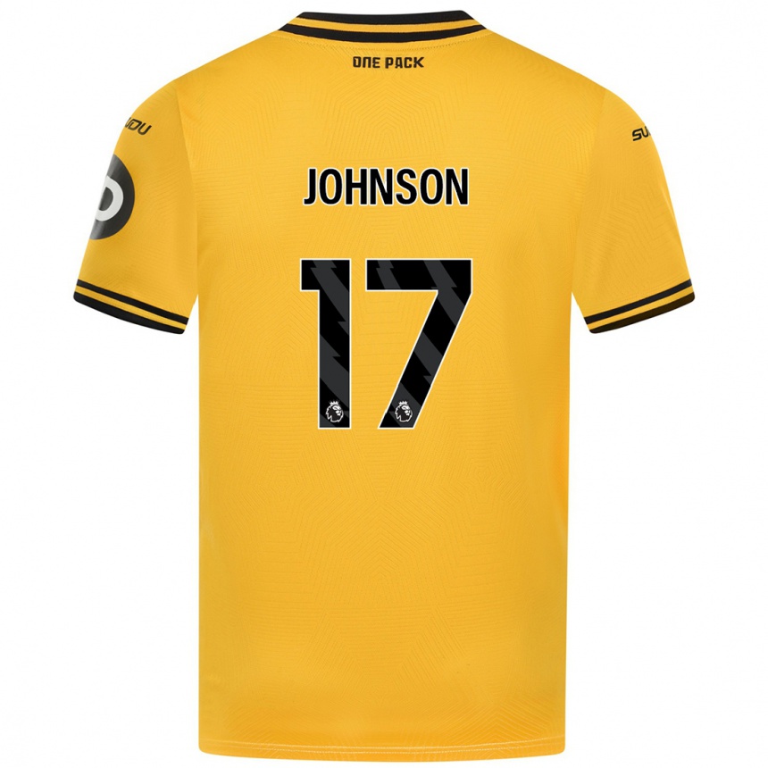 Kids Football Katie Johnson #17 Yellow Home Jersey 2024/25 T-Shirt Nz