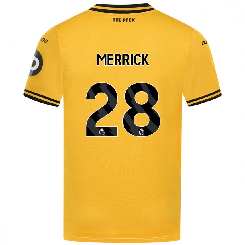 Kids Football Beth Merrick #28 Yellow Home Jersey 2024/25 T-Shirt Nz