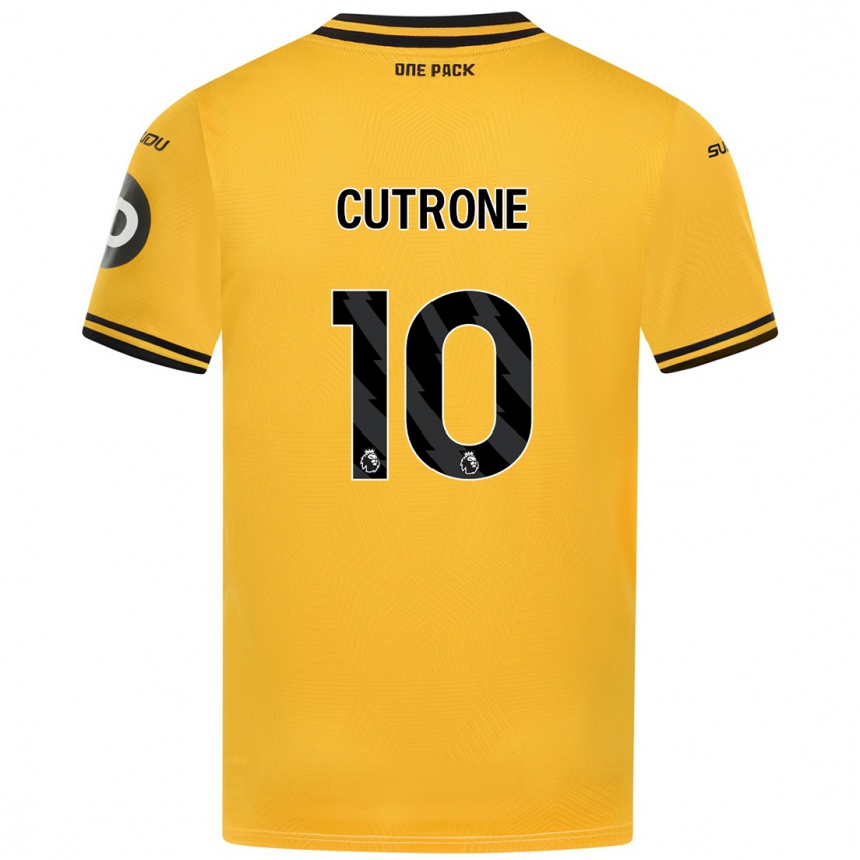 Kids Football Patrick Cutrone #10 Yellow Home Jersey 2024/25 T-Shirt Nz