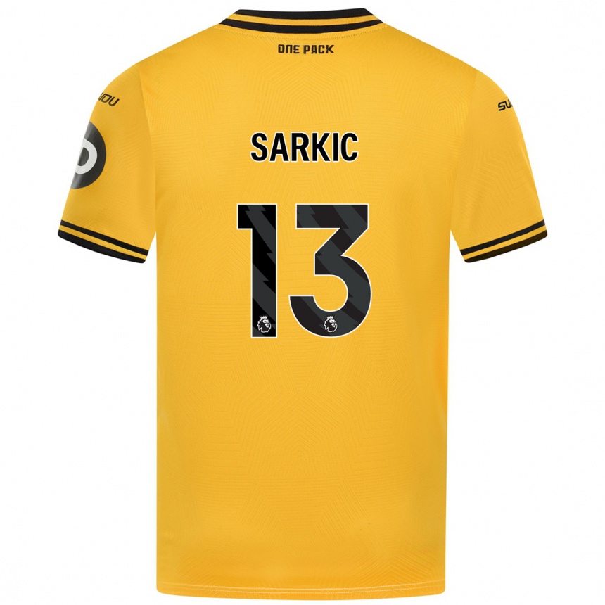 Kids Football Matija Sarkic #13 Yellow Home Jersey 2024/25 T-Shirt Nz