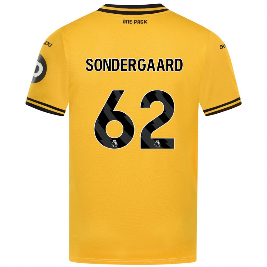 Kids Football Andreas Sondergaard #62 Yellow Home Jersey 2024/25 T-Shirt Nz