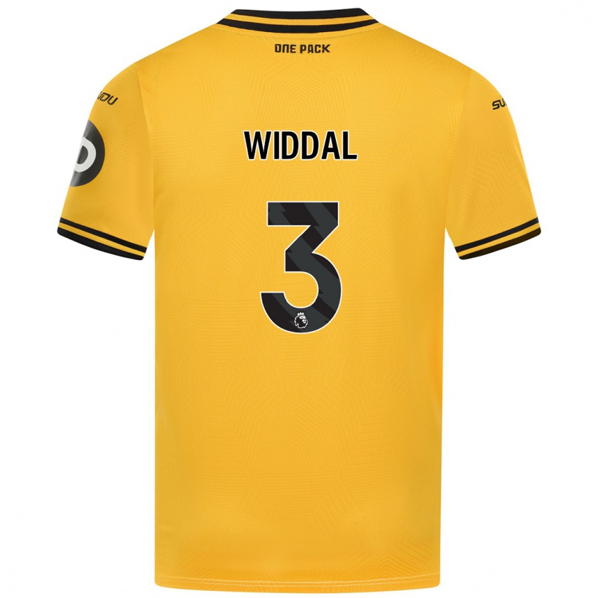 Kids Football Natalie Widdal #3 Yellow Home Jersey 2024/25 T-Shirt Nz