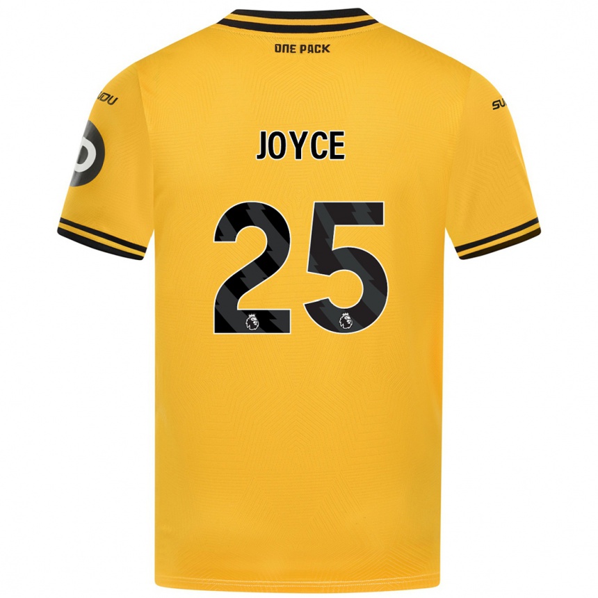 Kids Football Leonie Joyce #25 Yellow Home Jersey 2024/25 T-Shirt Nz