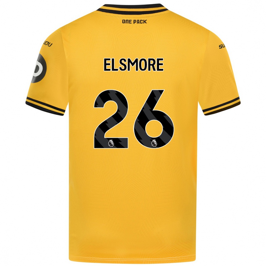 Kids Football Ria Elsmore #26 Yellow Home Jersey 2024/25 T-Shirt Nz