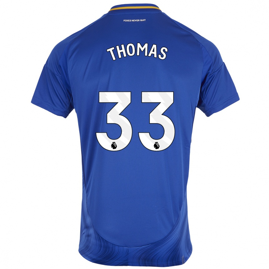 Kids Football Luke Thomas #33 Blue White Home Jersey 2024/25 T-Shirt Nz