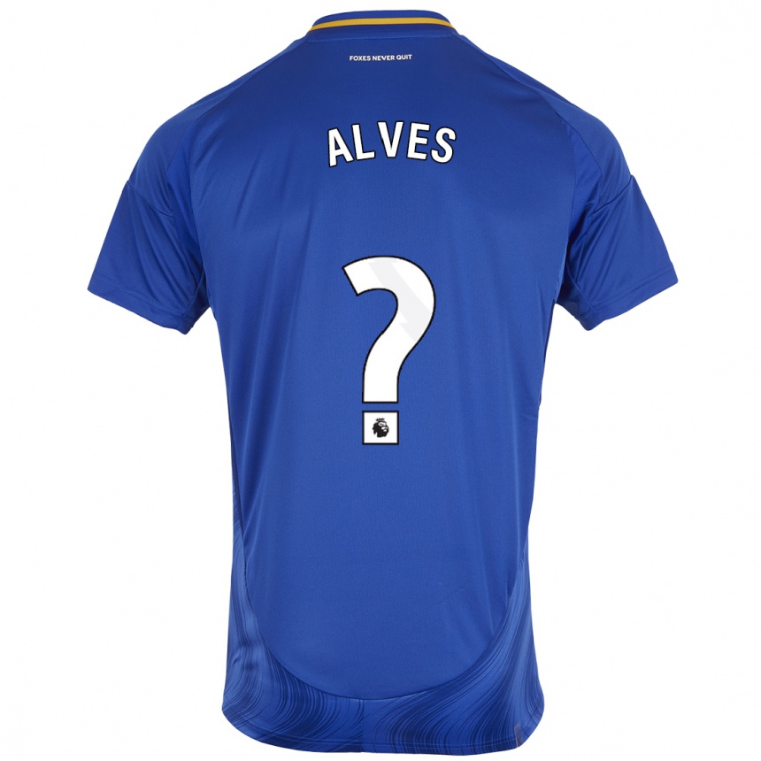 Kids Football Will Alves #0 Blue White Home Jersey 2024/25 T-Shirt Nz