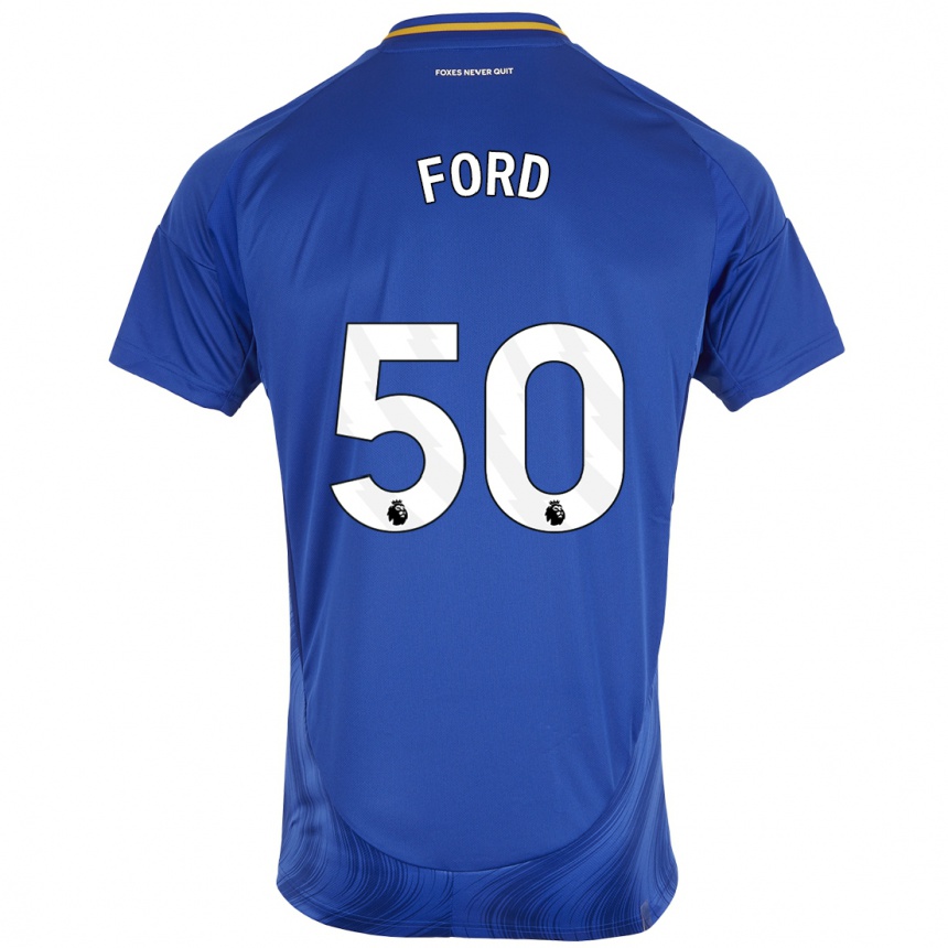 Kids Football Harvey Godsmark-Ford #50 Blue White Home Jersey 2024/25 T-Shirt Nz