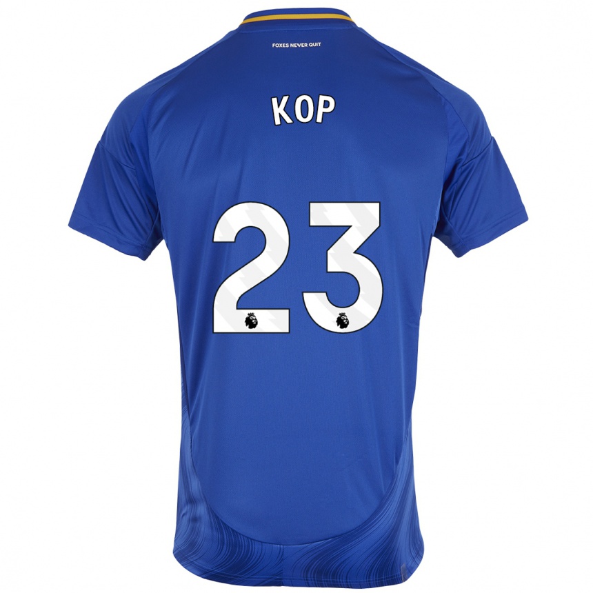 Kids Football Lize Kop #23 Blue White Home Jersey 2024/25 T-Shirt Nz