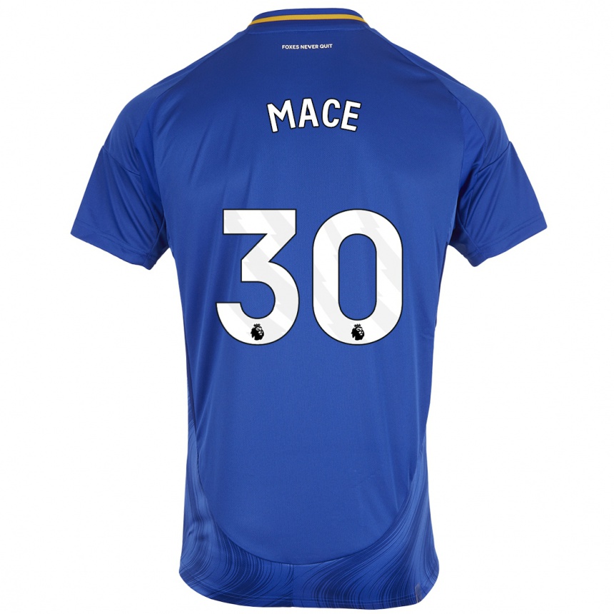 Kids Football Ruby Mace #30 Blue White Home Jersey 2024/25 T-Shirt Nz