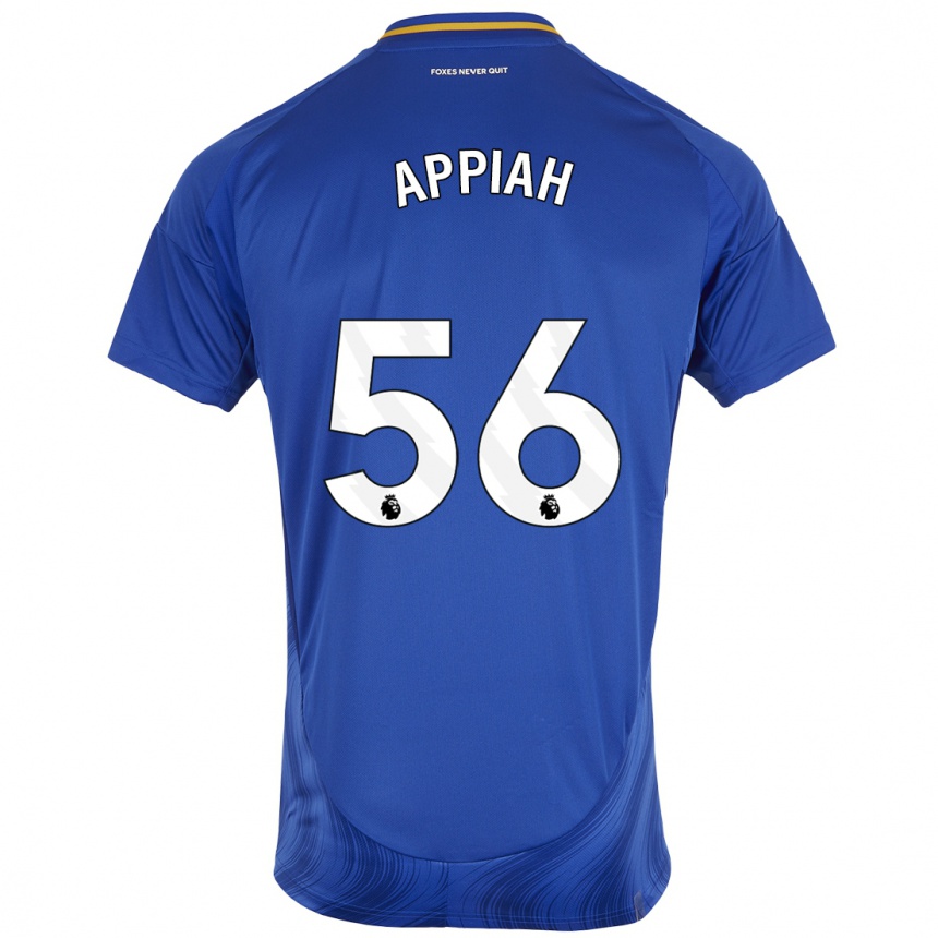 Kids Football Paul Appiah #56 Blue White Home Jersey 2024/25 T-Shirt Nz