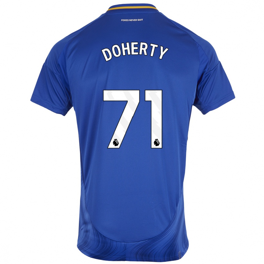 Kids Football Arlo Doherty #71 Blue White Home Jersey 2024/25 T-Shirt Nz