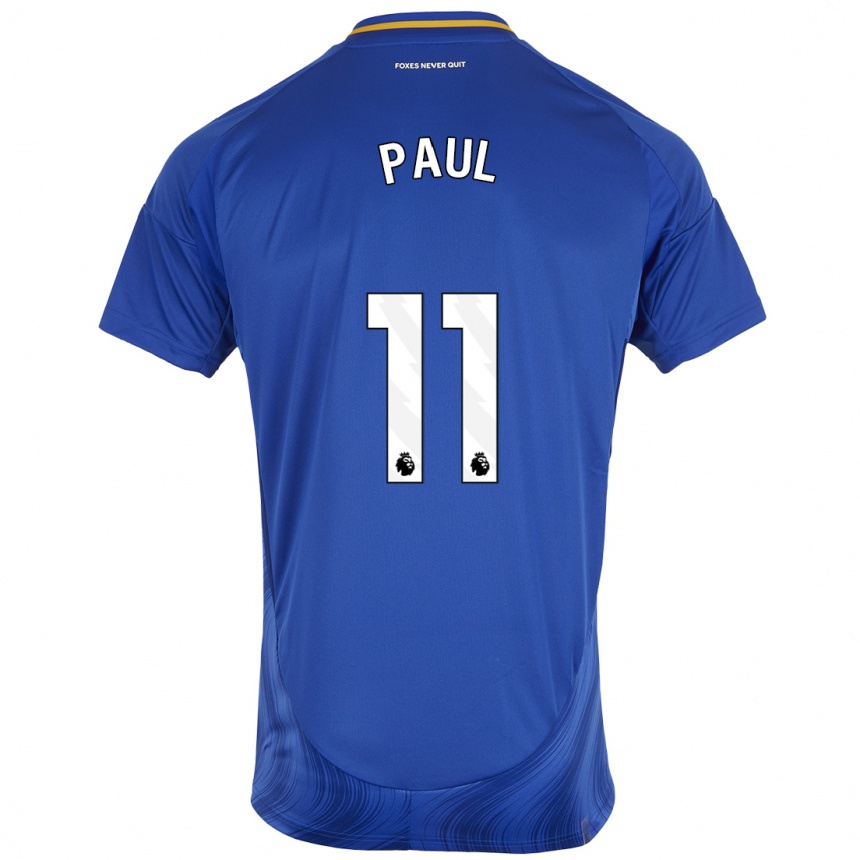 Kids Football Lachante Paul #11 Blue White Home Jersey 2024/25 T-Shirt Nz