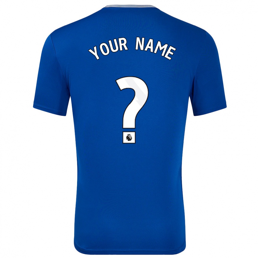 Kids Football Your Name #0 Blue With Home Jersey 2024/25 T-Shirt Nz