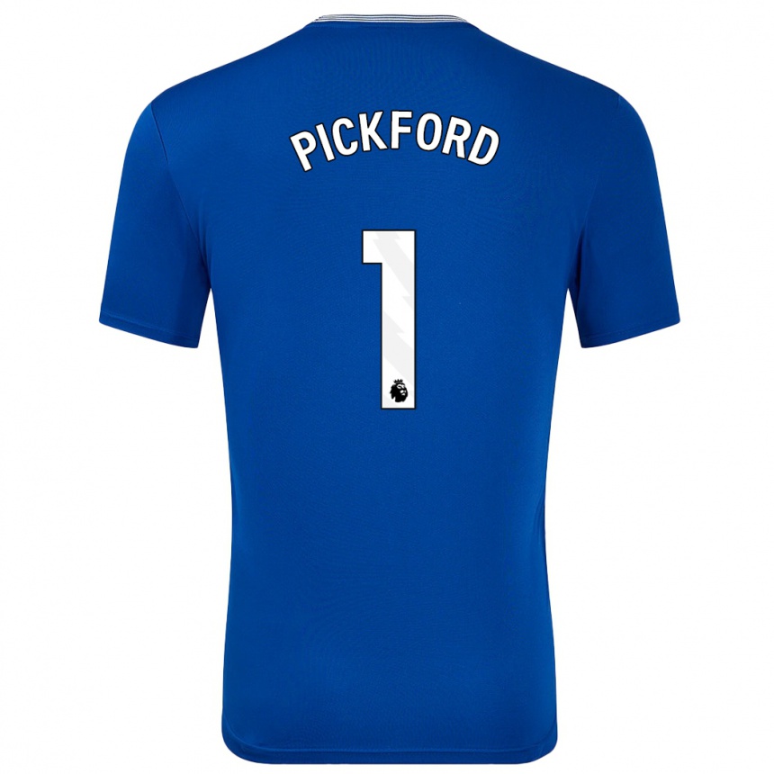 Kids Football Pickford #1 Blue With Home Jersey 2024/25 T-Shirt Nz