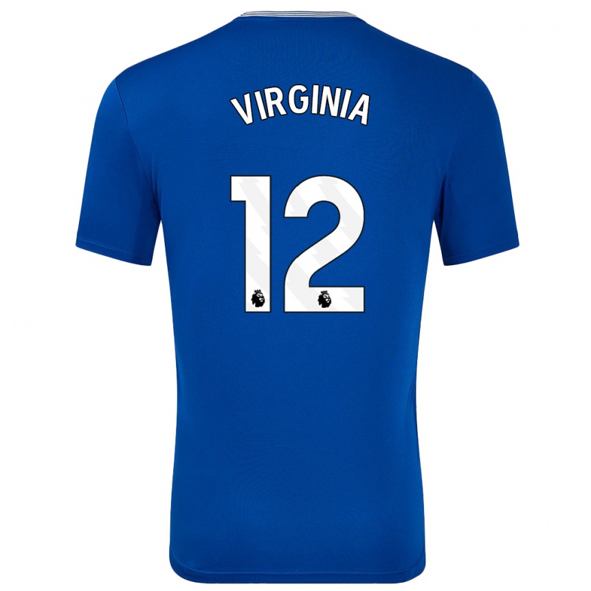 Kids Football João Virgínia #12 Blue With Home Jersey 2024/25 T-Shirt Nz