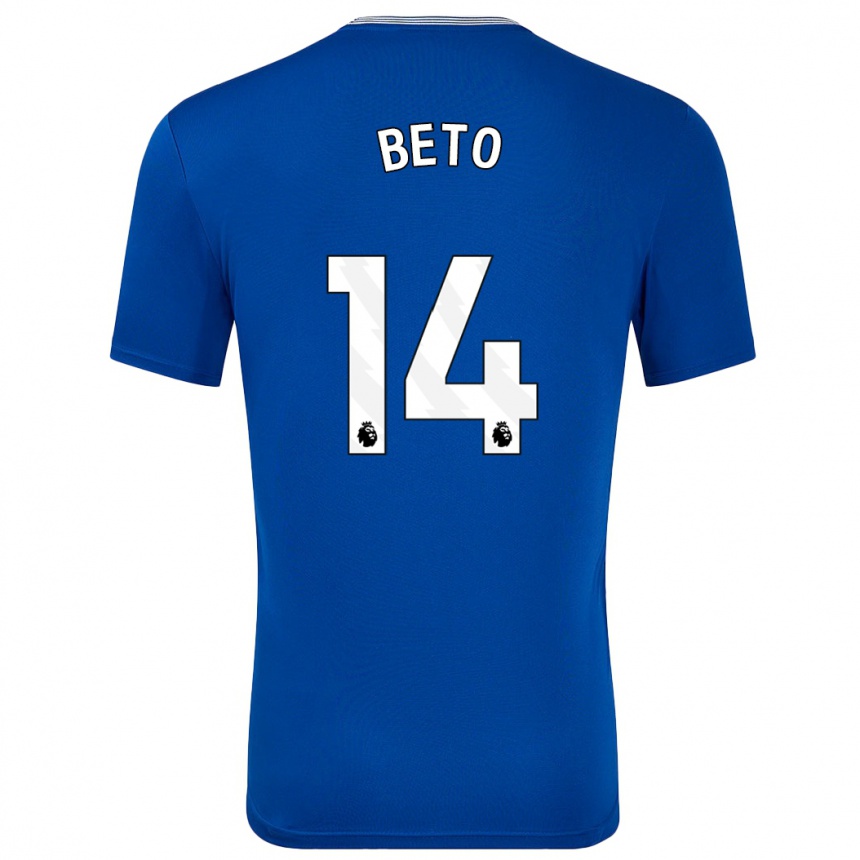 Kids Football Beto #14 Blue With Home Jersey 2024/25 T-Shirt Nz