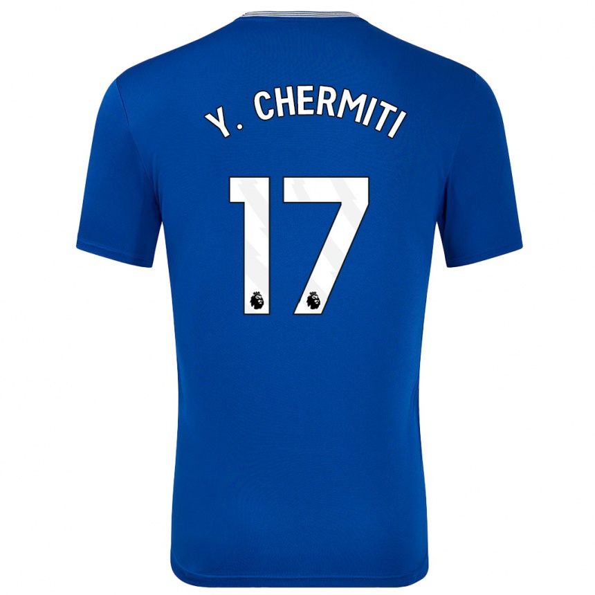 Kids Football Chermiti #17 Blue With Home Jersey 2024/25 T-Shirt Nz