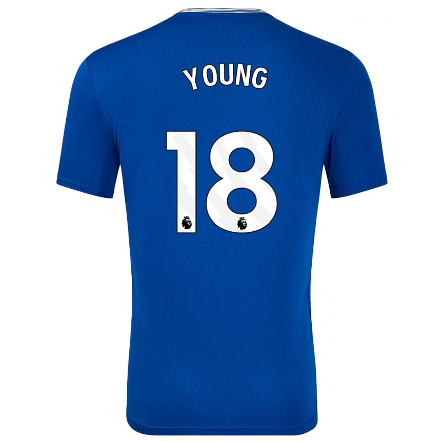 Kids Football Ashley Young #18 Blue With Home Jersey 2024/25 T-Shirt Nz