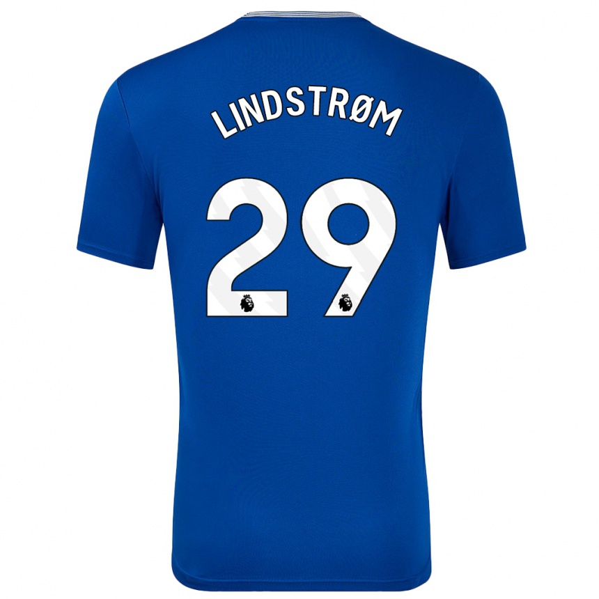 Kids Football Jesper Lindstrøm #29 Blue With Home Jersey 2024/25 T-Shirt Nz