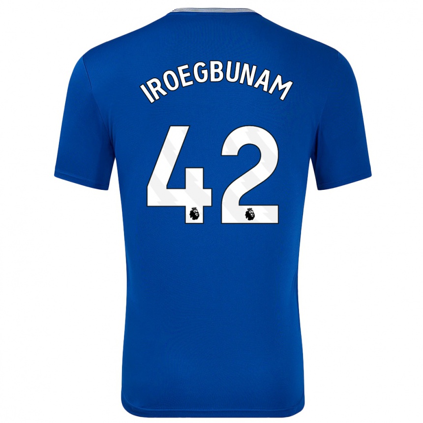 Kids Football Tim Iroegbunam #42 Blue With Home Jersey 2024/25 T-Shirt Nz