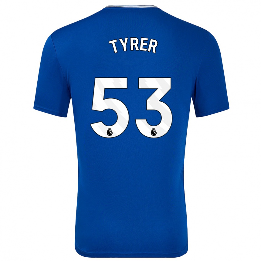 Kids Football Harry Tyrer #53 Blue With Home Jersey 2024/25 T-Shirt Nz