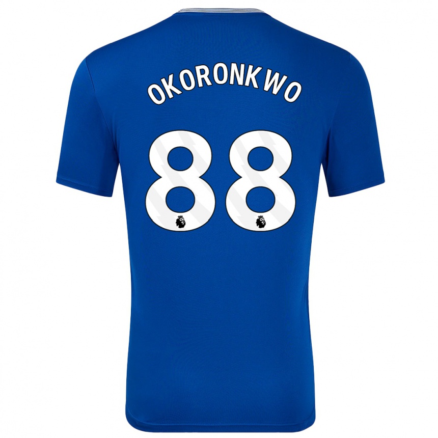 Kids Football Francis Okoronkwo #88 Blue With Home Jersey 2024/25 T-Shirt Nz