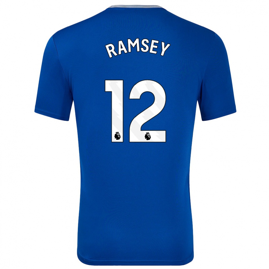 Kids Football Emily Ramsey #12 Blue With Home Jersey 2024/25 T-Shirt Nz