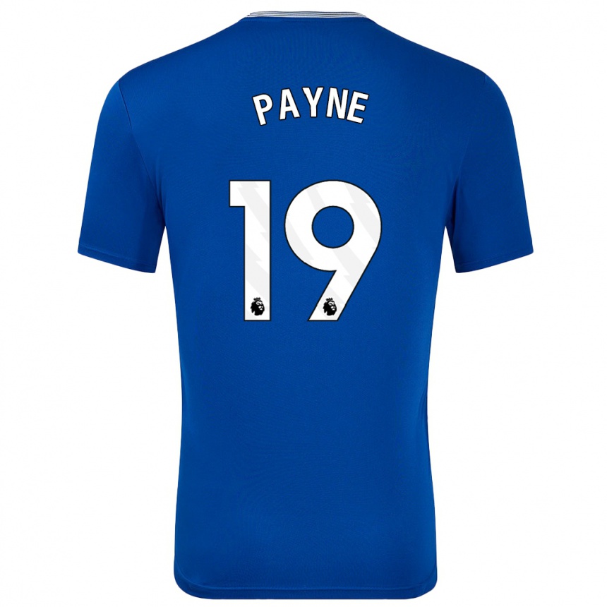 Kids Football Heather Payne #19 Blue With Home Jersey 2024/25 T-Shirt Nz