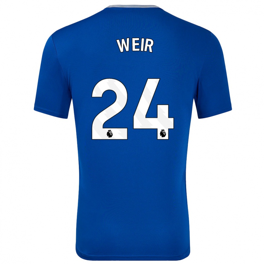 Kids Football Kenzie Weir #24 Blue With Home Jersey 2024/25 T-Shirt Nz