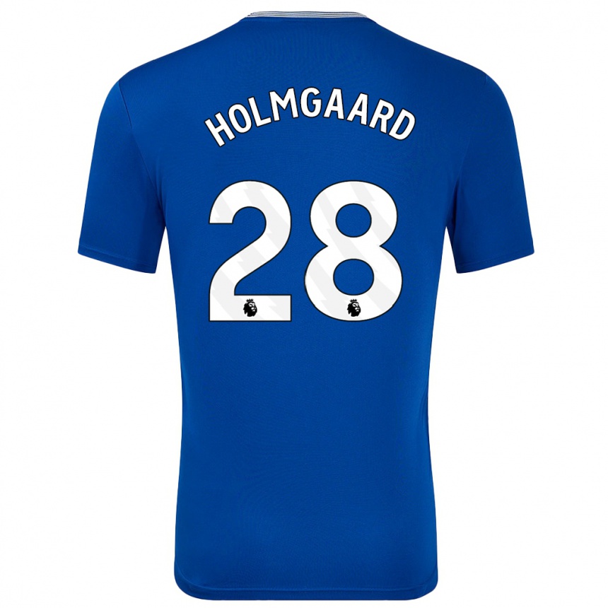 Kids Football Karen Holmgaard #28 Blue With Home Jersey 2024/25 T-Shirt Nz