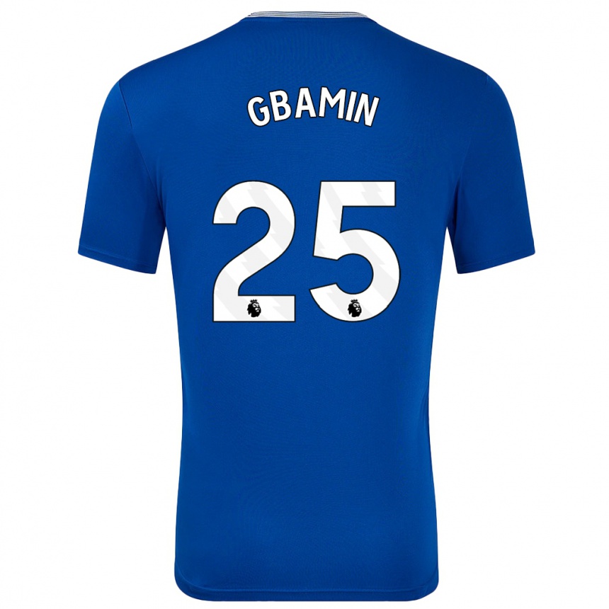 Kids Football Jean-Philippe Gbamin #25 Blue With Home Jersey 2024/25 T-Shirt Nz