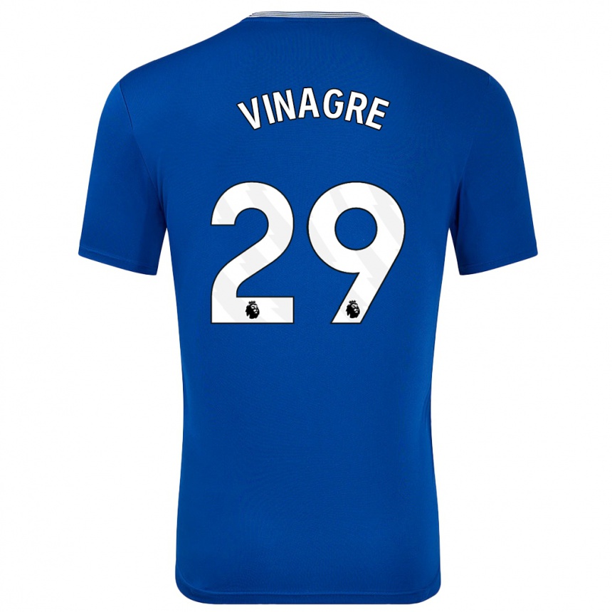 Kids Football Ruben Vinagre #29 Blue With Home Jersey 2024/25 T-Shirt Nz