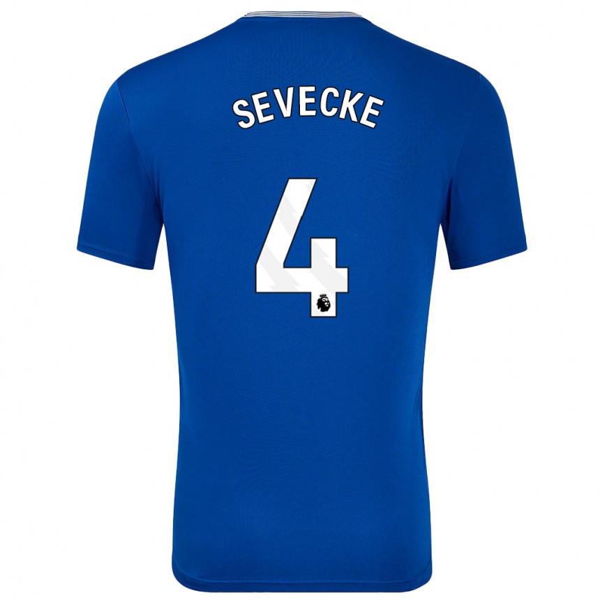 Kids Football Rikke Sevecke #4 Blue With Home Jersey 2024/25 T-Shirt Nz