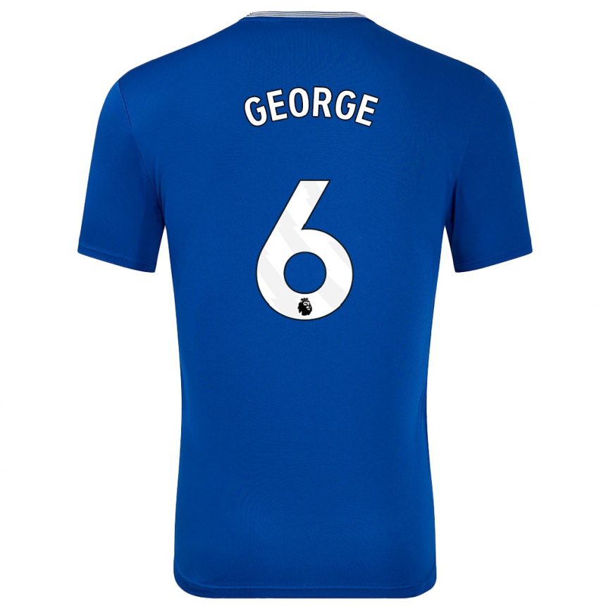 Kids Football Gabrielle George #6 Blue With Home Jersey 2024/25 T-Shirt Nz