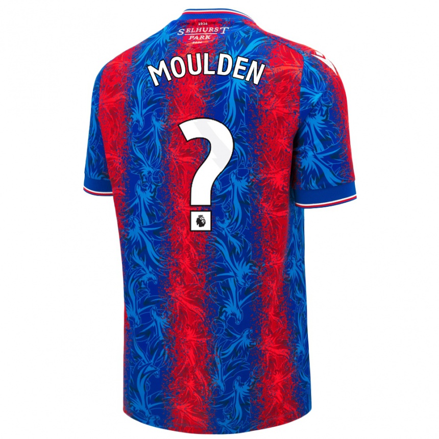 Kids Football Louie Moulden #0 Red Blue Stripes Home Jersey 2024/25 T-Shirt Nz