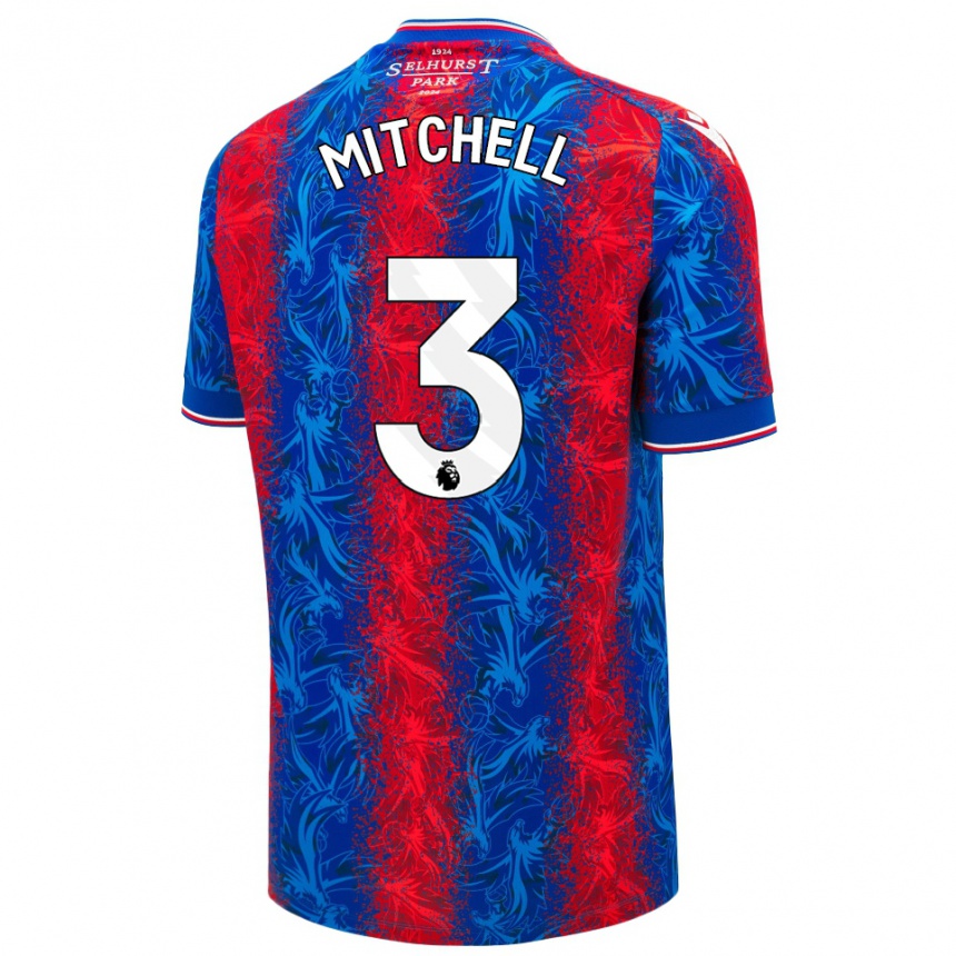 Kids Football Tyrick Mitchell #3 Red Blue Stripes Home Jersey 2024/25 T-Shirt Nz