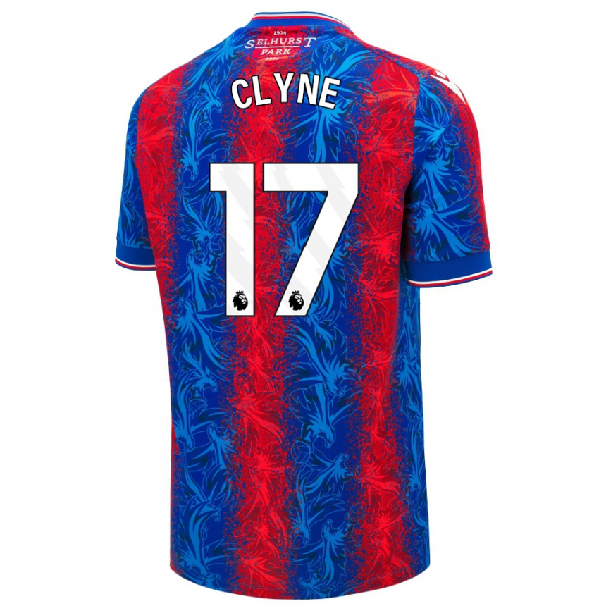 Kids Football Nathaniel Clyne #17 Red Blue Stripes Home Jersey 2024/25 T-Shirt Nz