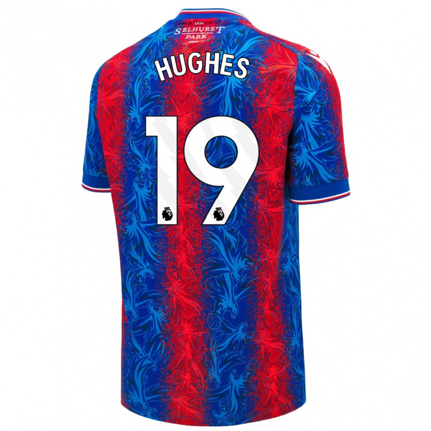 Kids Football Will Hughes #19 Red Blue Stripes Home Jersey 2024/25 T-Shirt Nz