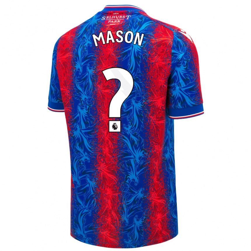 Kids Football Jack Mason #0 Red Blue Stripes Home Jersey 2024/25 T-Shirt Nz