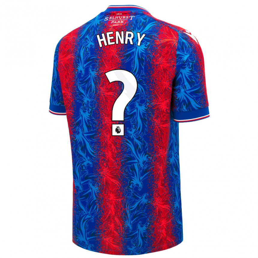 Kids Football Zack Henry #0 Red Blue Stripes Home Jersey 2024/25 T-Shirt Nz