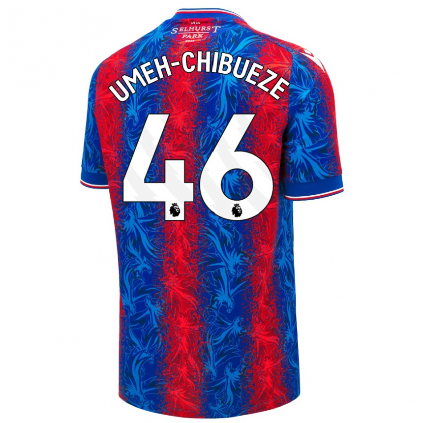 Kids Football Franco Umeh-Chibueze #46 Red Blue Stripes Home Jersey 2024/25 T-Shirt Nz