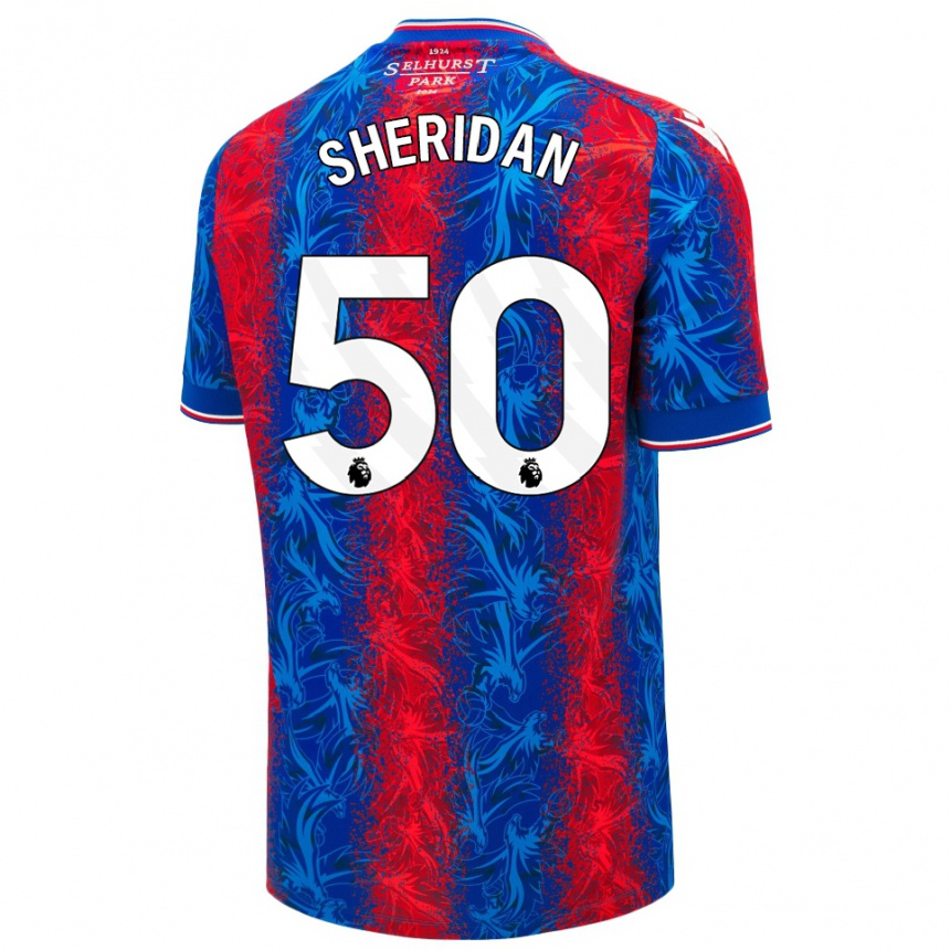 Kids Football Joe Sheridan #50 Red Blue Stripes Home Jersey 2024/25 T-Shirt Nz