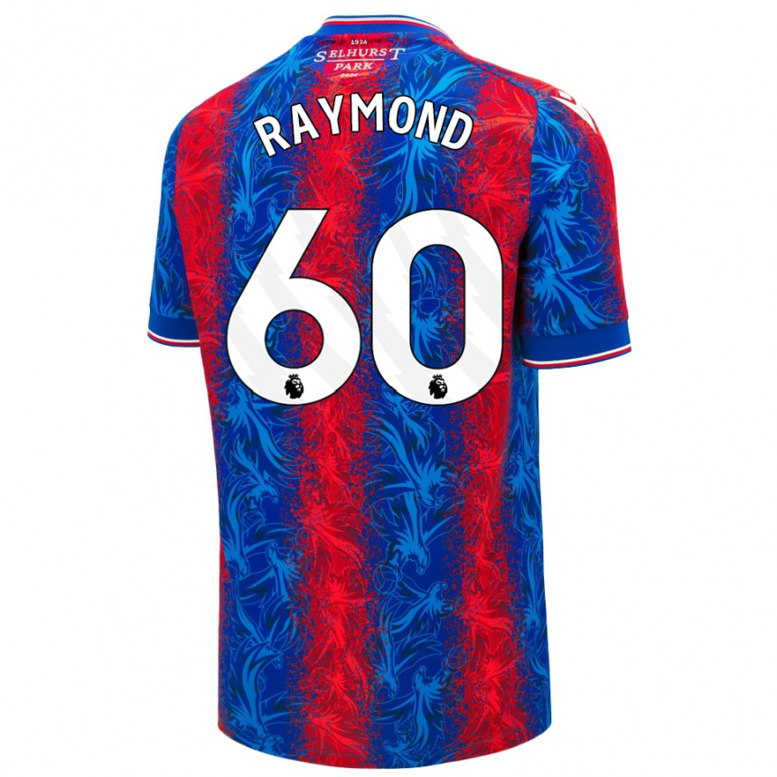 Kids Football Jadan Raymond #60 Red Blue Stripes Home Jersey 2024/25 T-Shirt Nz