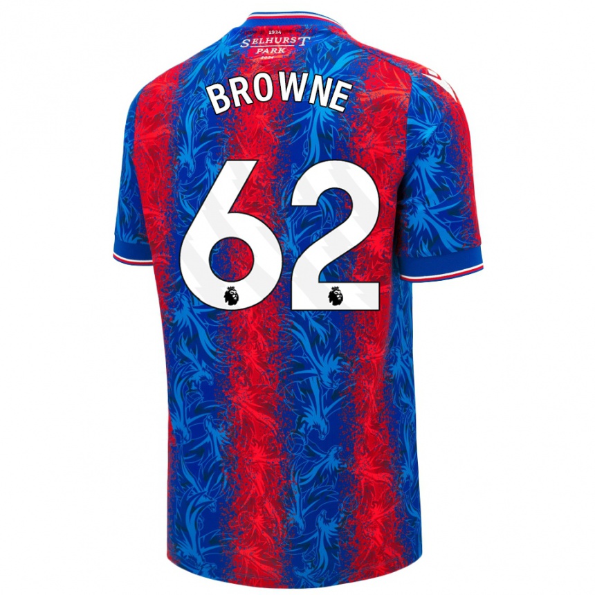 Kids Football Luke Browne #62 Red Blue Stripes Home Jersey 2024/25 T-Shirt Nz