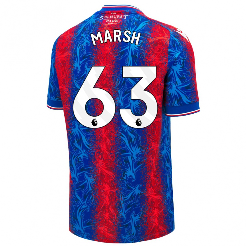 Kids Football Zach Marsh #63 Red Blue Stripes Home Jersey 2024/25 T-Shirt Nz