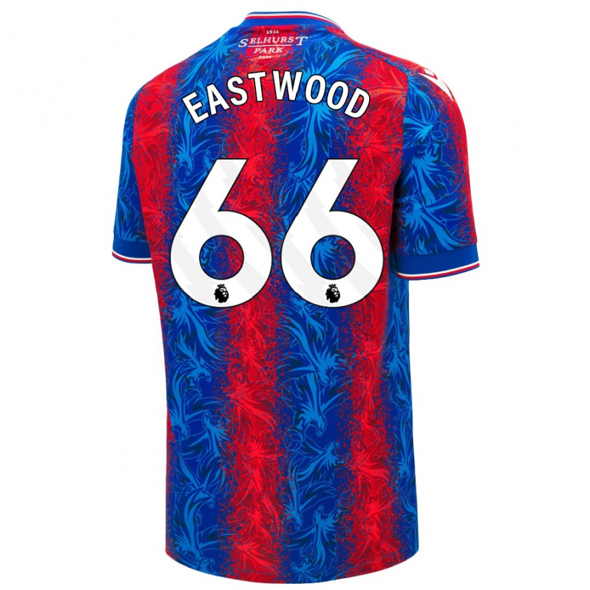 Kids Football Billy Eastwood #66 Red Blue Stripes Home Jersey 2024/25 T-Shirt Nz